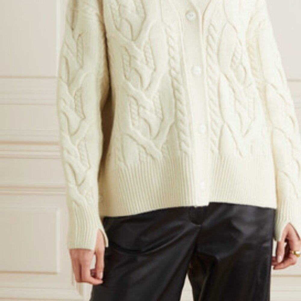 Rag & Bone Nora Oversized Cable-knit Merino Wool Cardigan - Picture 4 of 8